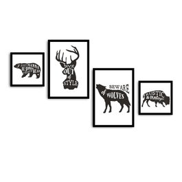 Wallity Cuadro Decorativo 4 Piezas Multicolor